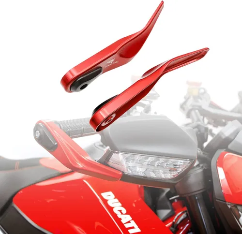 Vista 8 de Paramanos de motocicleta Billet Protectores de mano con deslizador para Ducati Multistrada 1260/1200/950 y Hypermotard 950 2015 en adelante, negro