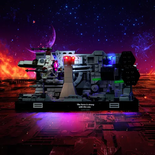 Vista 3 de Kit de luz mejorado compatible con Lego Death Star Trench Run Diorama Building Set, decoración de luces compatible con Lego 75329