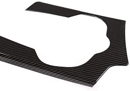 Vista 5 de YIWANG Fibra de carbono ABS interior coche consola central cambio panel cubierta 2 unids para Alfa Romeo Stelvio 2017 2018 2019 Auto Accesorios