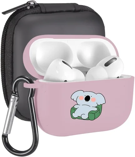 Vista 35 de Funda de mariposas rosas para AirPods Pro con llavero, diseño de animales lindos funda protectora de TPU suave compatible con AirPods Pro Charging