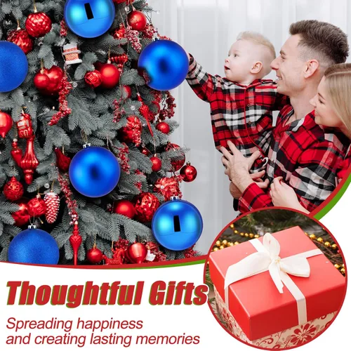 Vista 4 de Wettarn 6 Piezas Bolas Grandes de 6" de Navidad Bolas de Decoración de Árbol de Navidad Ornamentos Bolas Inastillables para Cumpleaños Pascua San