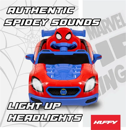 Vista 4 de Huffy Marvel Spider-Man - Auto de 12 V con control remoto para padres
