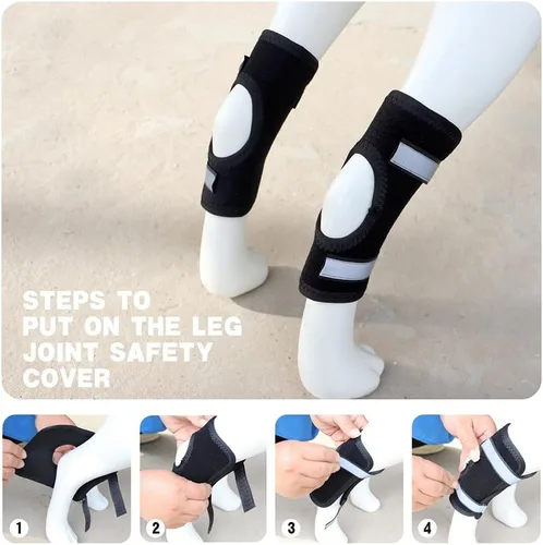 Vista 6 de Dog Knee Brace for ACL, Arthritis & Injury - 2 Pack Adjustable Dog Leg Support Wrap with Reflective Strips, Breathable & Elastic Dog Knee Pads for
