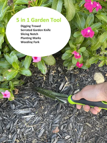 Vista 2 de Garden Guru - Paleta de deshierbe de mano con mango ergonómico, cuchillo de deshierbe y excavación de acero inoxidable, resistente a la corrosión