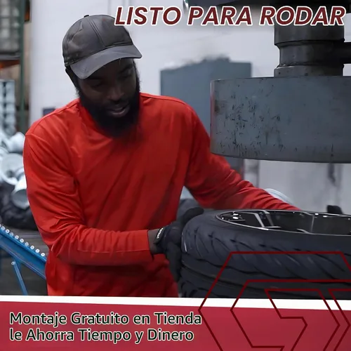 Vista 2 de Ensamblaje de carrito de golf estándar Topspin de 8 pulgadas con neumático de diente de sierra y rueda de acero - Se vende como una unidad