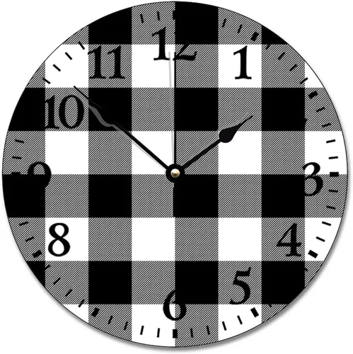 Vista 10 de ArogGeld Reloj de pared de 12 horas con formato de hora militar, de madera, grande, de 10 pulgadas, silencioso, sin tictac, funciona
