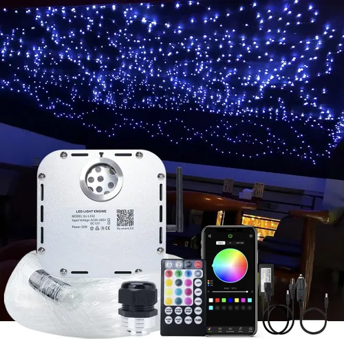 Vista 18 de Kit de luz de fibra óptica RGBW con sensor de sonido de 32 W