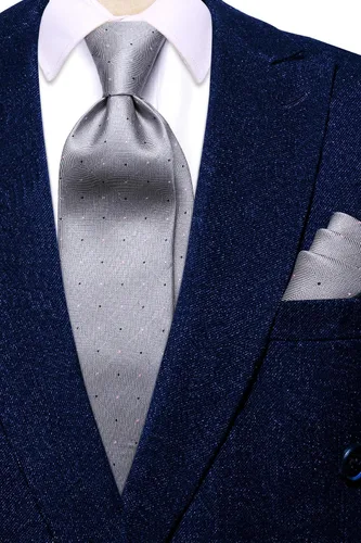 Vista 210 de Hi-Tie Corbata clásica de cachemira para hombre con pañuelo y gemelos a cuadros