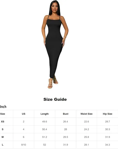 Vista 6 de Verdusa Vestido largo ajustado con tirantes delgados y espalda cruzada para mujer