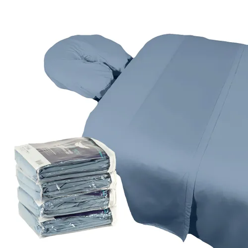 Vista 15 de Juego de sábanas de microfibra para mesa de spa de masaje, 3 piezas, resistente a las arrugas, incluye sábana plana, sábana bajera y funda para Gris