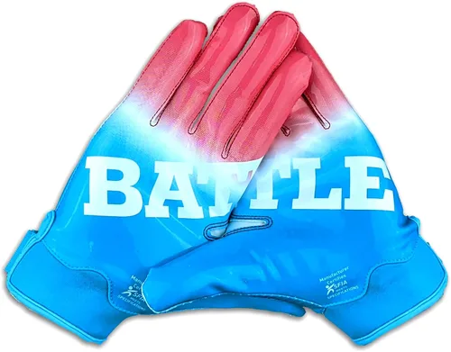 Vista 13 de Battle Sports - Guantes de fútbol americano para receptor abierto con dorso de mano, ultraadherentes y con agarre, antideslizantes, para adultos