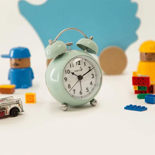 Vista 2 de FLOITTUY {Reloj despertador fuerte para personas que duermen profundamente) Reloj despertador de campana doble de 3.5 pulgadas con luz de fondo