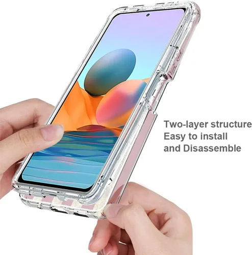 Vista 4 de Funda para teléfono Redmi Note 10 Pro 4G/Note 10 Pro Max con protector de pantalla de vidrio templado, lindo patrón de bandera transparente