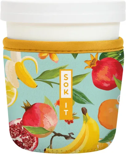 Vista 181 de Sok It IceCreamSok - Funda de neopreno aislada (flores abstractas, pintas de helado cónicas)