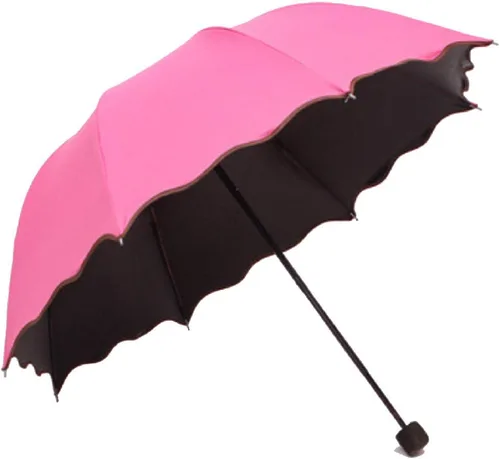 Vista 9 de Viaje Plegable Paraguas Compacto Sombrillas de lluvia de sol sombrilla con Met Water blomssom blooming material parasol Azul