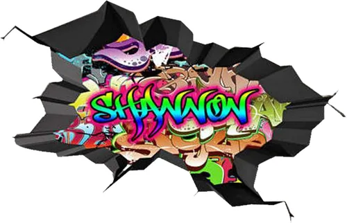 Vista 21 de Calcomanía de pared con nombre personalizado, graffiti 3D Arte personalizado vinilo decorativo adhesivo Removible Despegar y pegar Borde