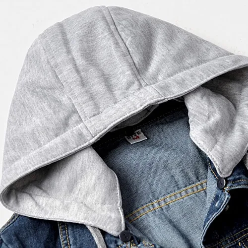 Vista 5 de Chaqueta de mezclilla para mujer, a la moda, elegante, clásica, con solapa, para otoño e invierno, abrigos pequeños más gruesos