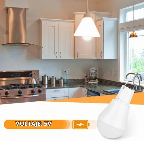 Vista 7 de Paquete de 2 bombillas LED de energía solar, luces solares portátiles de carga USB con panel solar para interiores y exteriores, senderismo