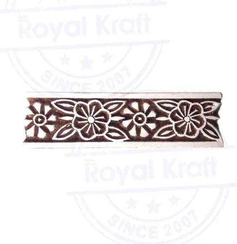 Vista 3 de Royal Kraft Sellos de madera DIY tela, textil, arcilla, cerámica, papel, bloques de impresión de henna THHtag001