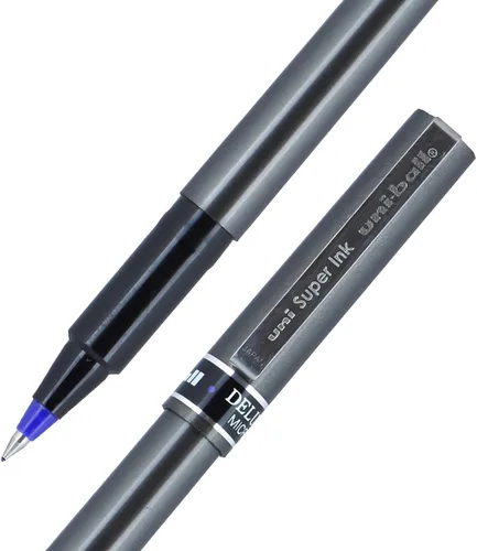 Vista 4 de uni-ball 60027 Uni-Ball Deluxe Stick - Bolígrafo de bola rodante, barril MGY, tinta BE, microfina, 0.020 in