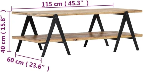Vista 2 de Coffee Table 45.3x23.6 x15.7 Solid Mango Wood Modern for Living Room Small Outdoor Coffee Table Mesa De Centro para Sala for Park Dining Room