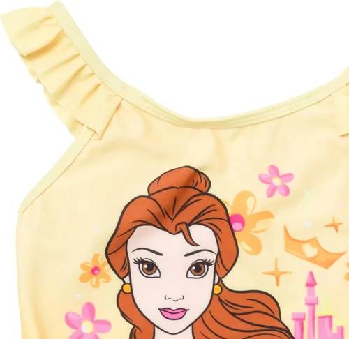 Vista 5 de Disney Princesa Cenicienta Belle Tiana Jasmine Traje de baño de una pieza para niñas pequeñas a niños pequeños