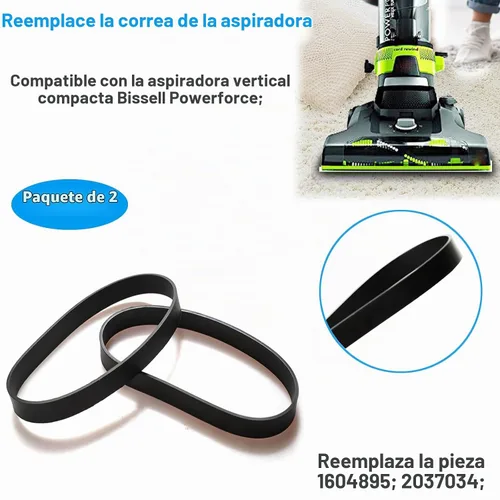 Vista 5 de Correas de repuesto para aspiradoras Bissell PowerForce Compact Lightweight Vertical Modelos compatibles: 3508, 2112, 21129, 2690, 1520, 23T7
