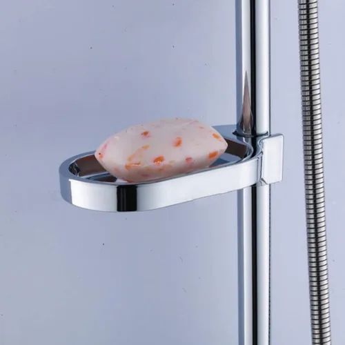 Vista 5 de Barra de ducha ajustable ABS con clip para baño, jabonera
