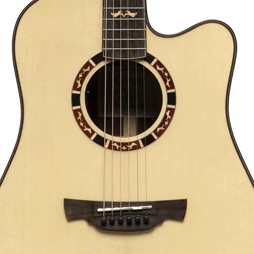 Vista 3 de Crafter Guitars Guitarra Acústico-Eléctrica de 6 Cuerdas, Derecha, Natural (STG D22CE PRO)