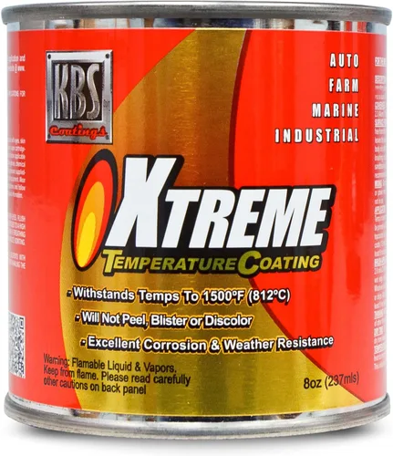 Vista 19 de KBS Coatings - Recubrimiento de temperatura Xtreme, color negro azabache , Acero inoxidable