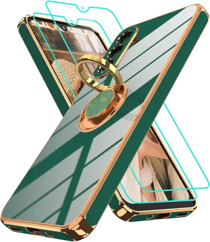 Vista 46 de Funda para Motorola Moto G 5G 2024: Funda Moto G Play 5G 2024 con 2 piezas de protectores de pantalla, soporte de anillo de rotación de 360°