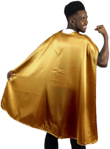 Vista 19 de Everfan Capa de superhéroe para adultos, capas de superhéroe para adultos, capa de satén para disfraz Negro