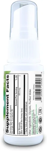 Vista 2 de Organika Bee Propolis - Espray para garganta, apoyo inmunológico natural y alivio del dolor de garganta, sin gluten, suplemento antioxidante