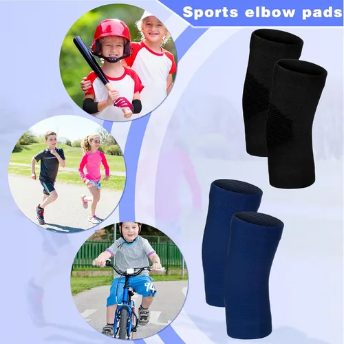 Vista 6 de Lenwen 4 Pares de Coderas de Codo para Niños, Manga de Compresión de Brazo, Manga de Protección de Codo Tejida para Gimnasio, Protectores para Niños