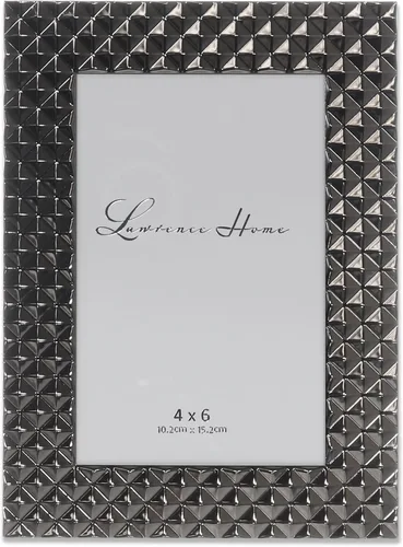 Vista 15 de Lawrence Frames Marco de metal, patrón de diamante, humo negro, 4x4