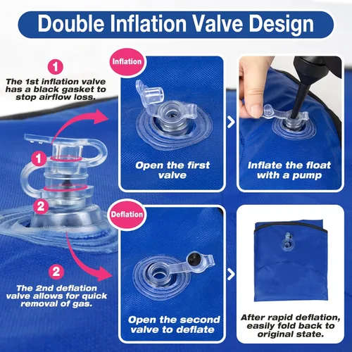 Vista 4 de Pet Soft Balsa flotante para perros – Flotador inflable de natación para perros para el verano (hueso azul)