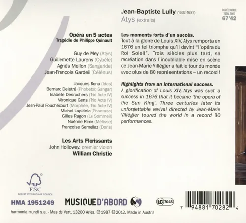 Vista 2 de Lully Atys - Extraits