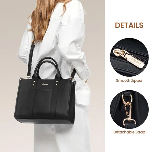 Vista 6 de LOVEVOOK Bolso para mujer de cuero, bolso tote, cartera y bolsos, bandolera con asa superior y bandolera con cremallera
