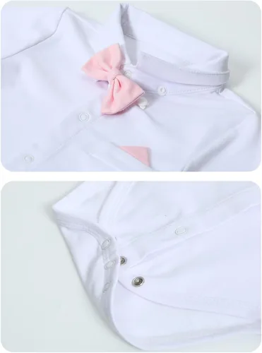 Vista 4 de A&J DESIGN Trajes de bebé para niños, traje formal de tirantes de boda con pajarita