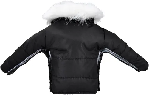 Vista 2 de E-TING Ropa de Santa Abrigo Negro de Plumón Accesorios de Navidad para Muñeca Elfo