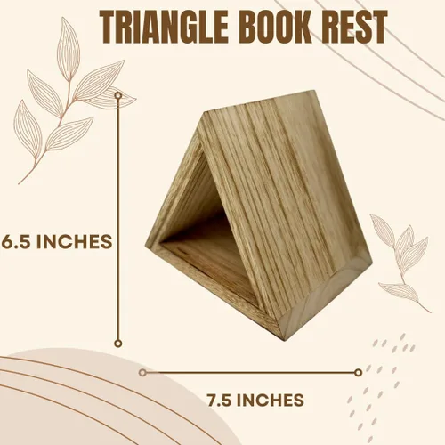 Vista 3 de Soporte de libro triangular multifuncional personalizado, no requiere montaje, elegante soporte para libros, accesorio de libro de madera, regalo
