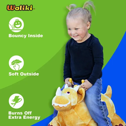 Vista 3 de WALIKI Caballo Saltarín Inflable Caballo Inflable de Salto para Niños Caballo de Salto (Triceratops)