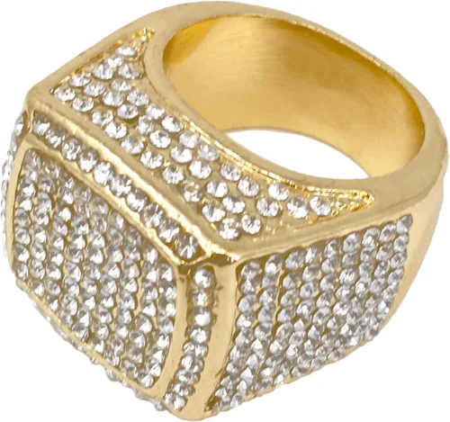 Vista 4 de Charles Raymond BIG Bling Bling Hip Hop Iced Out - Anillo de lujo de gran tamaño para hombre - 444, Piedras de metalcirconita cúbica Diamantes