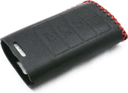 Vista 4 de Funda de cuero inteligente con 5 botones para Cadillac Escalade DTS STS SRX XTS ATS CTS (negro)