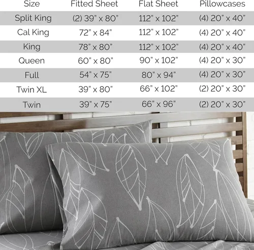 Vista 205 de Southshore Fine Living, Inc. Colección Winter Brush, juego de sábanas de 3 piezas para cama individual, sábana bajera con bolsillo profundo de 14