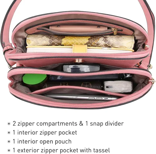 Vista 5 de Dasein - Bolso de hombro para mujer con cremallera y múltiples bolsillos