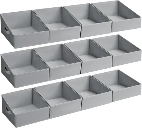 Vista 36 de DIMJ Contenedores de almacenamiento trapezoidales para ropa, 4 paquetes organizadores de armario y cestas de almacenamiento, cestas plegables