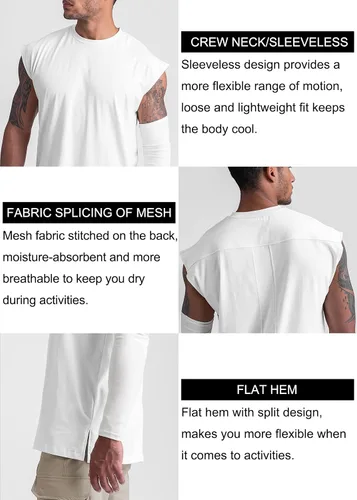 Vista 6 de MECH-ENG Camisetas sin mangas para hombre, atléticas, fitness, culturismo, entrenamiento
