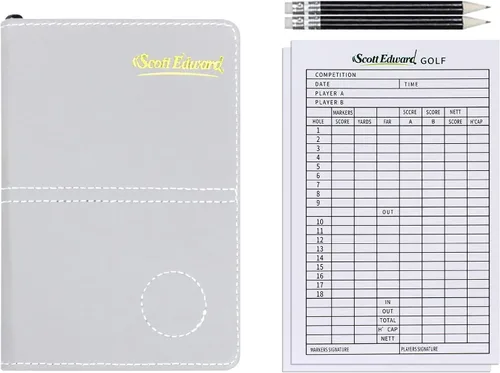 Vista 5 de Scott Edward Funda para tarjeta de puntuación de golf, soporte de cuero para tarjetas de puntuación, estadísticas y seguimiento de puntuaciones