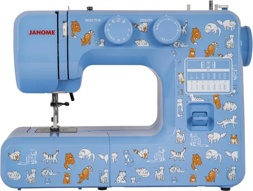 Vista 17 de Janome Blue Couture - Máquina de coser fácil de usar con estructura metálica interior, diagrama de bobina, videos tutoriales, ¡hecha pensando